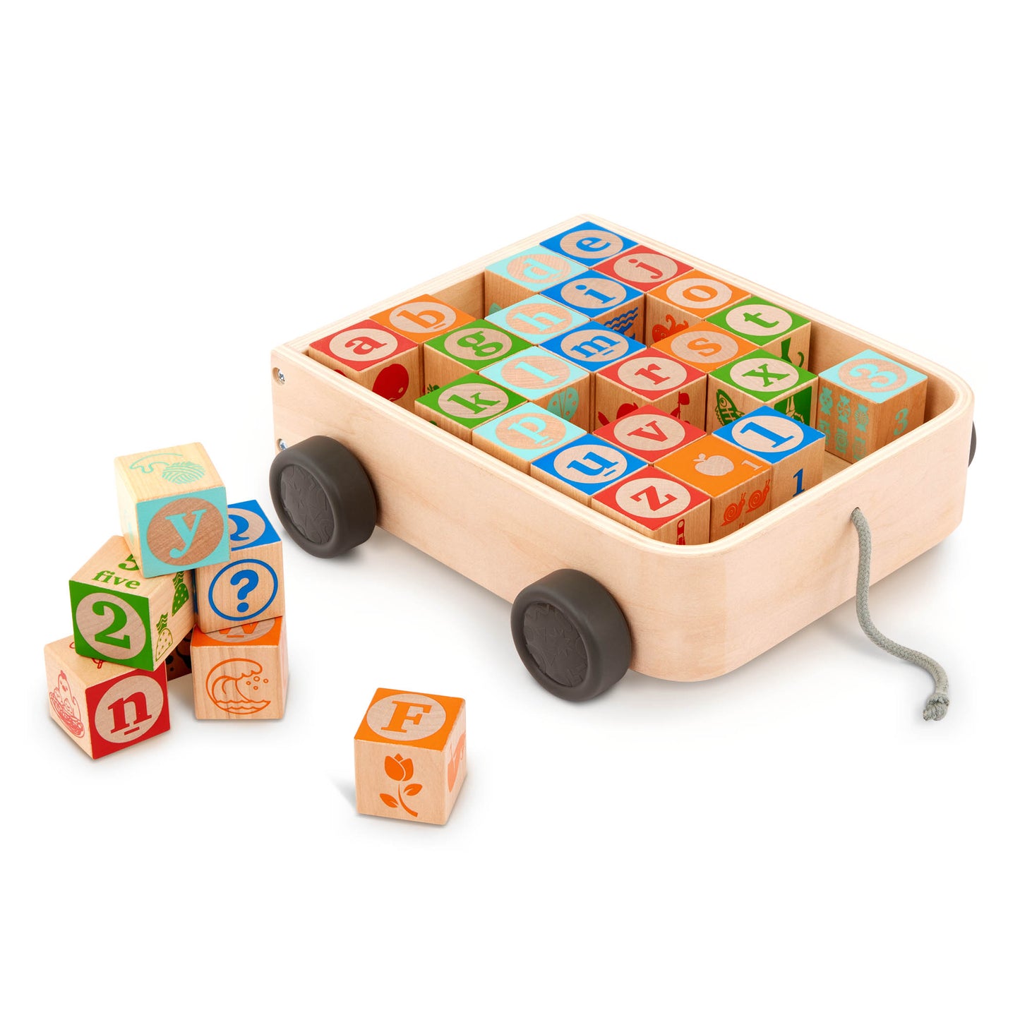 Wooden ABC Block Wagon