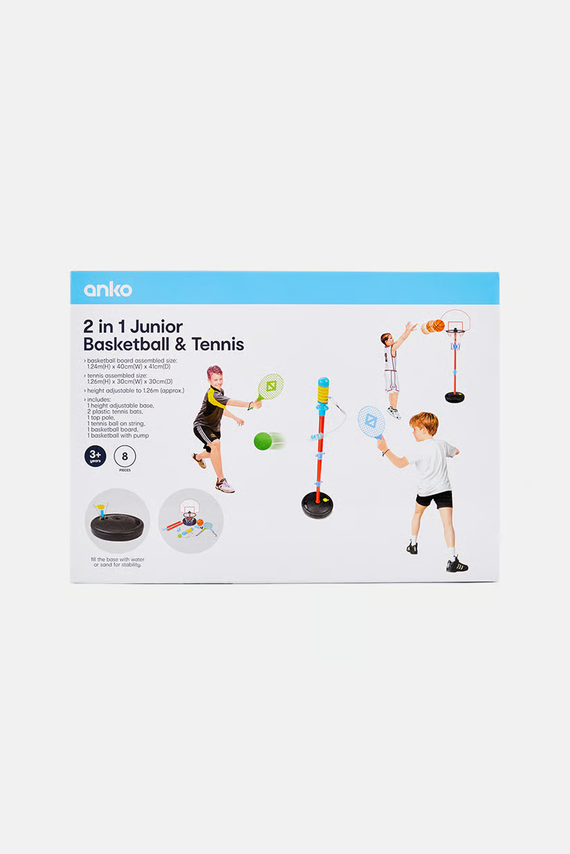 2 In 1 Junior Basket And Tennis Set