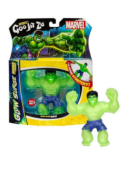 Heros of Goo Jit Zu Goo: Marvel glow surge hero pack - stretch and glow Hulk