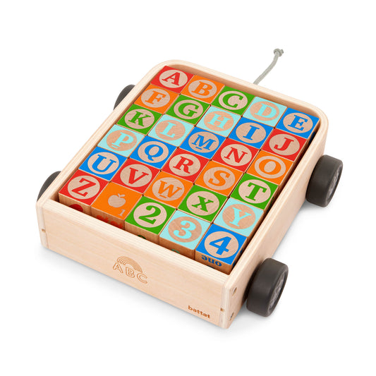 Wooden ABC Block Wagon