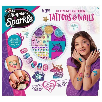 Sparkling Glitter Nails & Body Tattoos